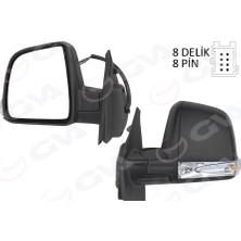 GVA Depomix Diş Dikiz Aynasi Elektrikli Sol Doblo Iii 2011 Md. Sinyalli Katlanir / Power Flok Desenli 8 Fiş
