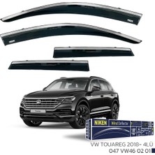 Beyaz 047 VW46 02 01 Vw Touareg 2018- Kromlu Cam Rüzgarliği 4lü