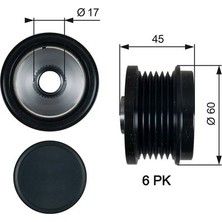 Gates Depomix Alternatör Kasnaği 43.5mm Cmax-Fiesta Vi-Focus Iii-Kuga Ii-Transit-Connect-Courier 1.5-1.6-2.0tdci