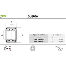 Valeo Val 502667 Porya Rulmani Ön
