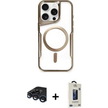 Marsilyan™- iPhone 15 Pro Kılıf Yadigar Klasik Özel Seri - Siyah Bilvis Hayalet Cam Ekran Koruyucu + Raze Metal Kamera Lens - Lt