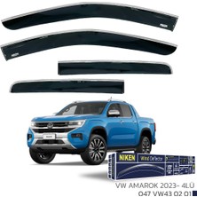 Beyaz 047 VW43 02 01 Vw Amarok 2023- Kromlu Cam Rüzgarliği 4lü