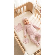 Miniday Baby Kız Bebek Mevlütlük Yenidoğan Hastane Çıkışı 5'li Set %100 Pamuk ZK5012