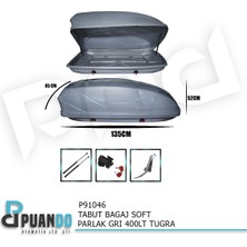 Puando P91046 Tabut Bagaj Soft Parlak Gri 400LT Tugra