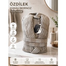 Özdilek Bornoz Çizgili Krem-Bej  L Beden