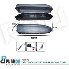 Puando P90975 Tabut Bagaj Luxury Parlak Gri 480LT Pnd