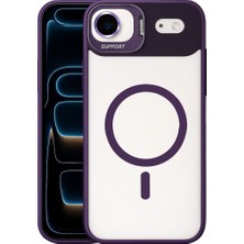 Kordify Apple iPhone 17 Air Uyumlu Remim Lensli Magsafe Standlı Kapak + Kamera Lens Koruyucu Hediyeli Şeffaf Darbe Emici Premium Kılıf