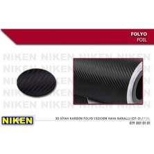Beyaz 019 001 01 01 3D Si̇yah Karbon Folyo 1.52X30M Hava Kanalli (Cf-31