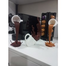 Mescolare 3lü Kahve Köşesi 3D Dökülen Kahve Çikolata Biblo Figür