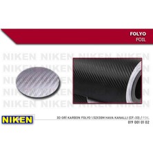 Beyaz 019 001 01 02 3D Gri̇ Karbon Folyo 1.52X30M Hava Kanalli (Cf-33)