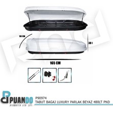 Puando P90974 Tabut Bagaj Luxury Parlak Beyaz 480LT Pnd