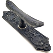 Majeur Antika Tarz Dekoratif Pirinç Çiçekli Pencere Kolu  165X38 Mm, Oksit