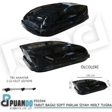 Puando P91044 Tabut Bagaj Soft Parlak Siyah 400LT Tugra