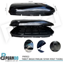 Puando P90922 Tabut Bagaj P.black Parlak Siyah 450LT Tugra