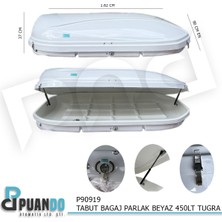 Puando P90919 Tabut Bagaj Parlak Beyaz 450LT Tugra