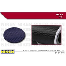 Beyaz 019 001 01 08 3D Koyu Mavi̇ Karbon Folyo 1.52X30M Hava Kanal CF35