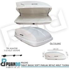 Puando P91045 Tabut Bagaj Soft Parlak Beyaz 400LT Tugra