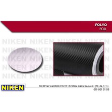 019 001 01 05 3D Beyaz Karbon Folyo 1.52X30M Hava Kanalli (Cf-34