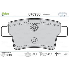 Valeo Depomix Arka Balata C4 Picasso Grand Picasso 1.6 Hdi 110HP Fab-1.8 16V-2.0 16V-2.0 Hdi 06