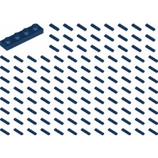 LEGO Yedek Parçalar: Plate 1x4: 100 Adet 1x4 Plate Parts Plaka Parçası Lacivert - Dark Blue Plate 3710