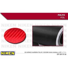 Beyaz 019 001 01 06 3D Kirmizi Karbon Folyo 1.52X30M Hava Kanalli (Cf-