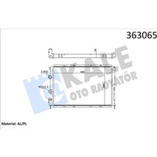 Kale Depomix Brazing Versiyonu KL128000 Renault Megane I Ba0/1 1.4i 16V 96 03 mt Mekanik 585X398X34 Su Radyatörü