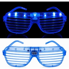 Magicool LED Işıklı Panjur Parti Gözlüğü Mavi Renk Shutter Gözlük