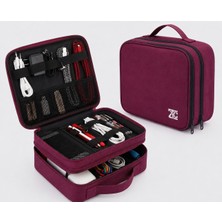 ZYC Büyük Boy Premium Çok Katlı Elektronik Cihaz ve Kablo Düzenleyi Taşınabilir Seyahat Çantası Ebat 31X26X10 cm