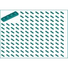 LEGO Yedek Parçalar: Plate 1x4: 100 Adet 1x4 Plate Parts Plaka Parçası Turkuaz- Dark Turquoise Plate 3710
