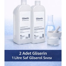 Gliserin Saf Gliserol Sıvısı 2 x 1 Litre Nem Tutucu Kozmetik ve Teknik Kullanıma Uygun