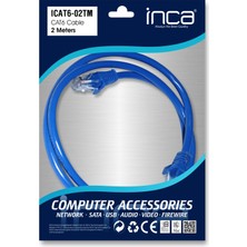 Inca ICAT6-02TM 2mt Cat6 Utp Patch Kablo Mavi