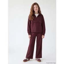 LC Waikiki Lcw Kids Mürdüm Kız Çocuk Soft Touch Sweatshirt ve Eşofman Altı