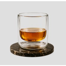 Aşkana Çift Cidarlı Borosilikat Cam Bardak,ısı Yalıtımlı Double Wall Kahve Bardağı,soğuk Içecek Latte Espresso Viski Sunum Bardağı 9 CM,280 ml