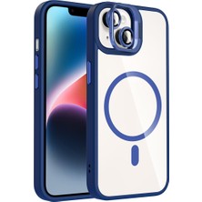 Kordify Apple iPhone 15 Plus Uyumlu Remim Lensli Magsafe Standlı Kapak + Kamera Lens Koruyucu Hediyeli Şeffaf Darbe Emici Premium Kılıf