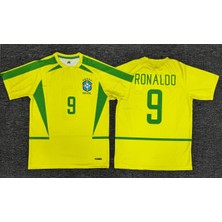 Rodak Spor Ronaldo 9 Brezilya 2002 Retro Forması