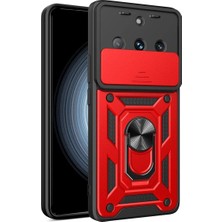 Durukar®  Realme 11 Pro Kılıf Pars Lens Yüzüklü Silikon - Kırmızı