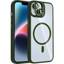 Kordify Apple iPhone 15 Plus Uyumlu Remim Lensli Magsafe Standlı Kapak + Kamera Lens Koruyucu Hediyeli Şeffaf Darbe Emici Premium Kılıf