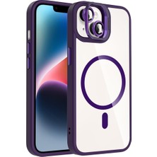 Kordify Apple iPhone 15 Plus Uyumlu Remim Lensli Magsafe Standlı Kapak + Kamera Lens Koruyucu Hediyeli Şeffaf Darbe Emici Premium Kılıf