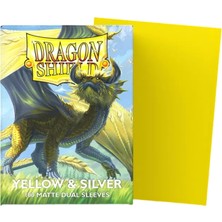 Dragon Shield | Matte Dual Standard Size Card Sleeves | 100CT - Smooth & Tough Premium Tcg Sleeves - Compatible With Pokemon, One Piece, And Magic: The Gathering | Yellow & Silver