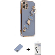 Marsilyan™- iPhone 12 Pro Kılıf Nova Işık Prime - Şeffaf Uv Polymer Nano Ekran Koruyucu + Metal Kamera Lens Koruma Cam - Kuyl