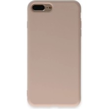 TKÇ Mey Ithalat®   iPhone 7 Plus Kılıf Nano Içi Kadife Silikon - Pudra