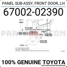 TŞT Toyota Corolla Ön Kapı Sol 2013- (Oem No:  6700202390)