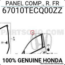 TŞT Honda Civic Fc5 Ön Kapı Sağ 2016- (Oem No:  67010TECQ00ZZ)