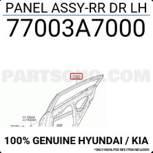 TŞT Kia Cerato Arka Kapı Sol 2016- (Oem No:  77003A7000)