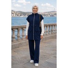 Esra Butik Lacivert Yelekli 2’li Takım – Modern, Rahat ve Şık Günlük Kombin