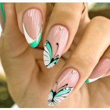 Vivid Charm Vividcharm 24 Lü Kelebek Desenli Takma Tırnak Seti