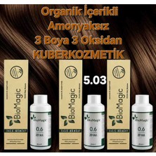 Biomagic 5.03 Fındık Kabuğu Organik Içerikli Amonyaksız Kalıcı Saç Boyası 3boya +3oksidan