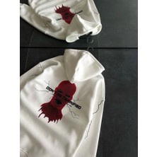 Skygo Revify Üç Iplik Kapşonlu Baskılı Oversize Sweatshirt- Beyaz