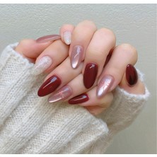 Vivid Charm Vividcharm 24 Lü  Kedi Gözü Ince Parlak Fiyonklu Takma Tırnak Seti