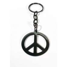 Moncuk Design Barış Sembolü Figürlü Metal Anahtarlık - Minimalist ve Anlamlı Hediyelik Aksesuar